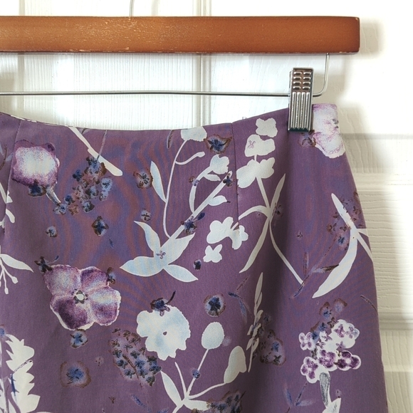 A. Byer 90's Vintage Lightweight Floral High Waist Straight Maxi Skirt Purple 7 - Picture 3 of 12